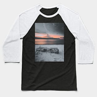 Ethereal Sunrise: Lobster Cage's Reverie V3 Baseball T-Shirt